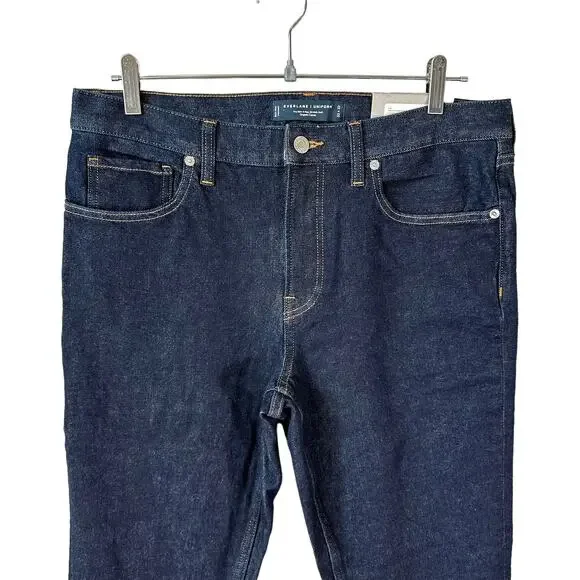 NWT Everlane Uniform Men's The Slim 4 Way Stretch Organic Jean Dark Indigo 33x32